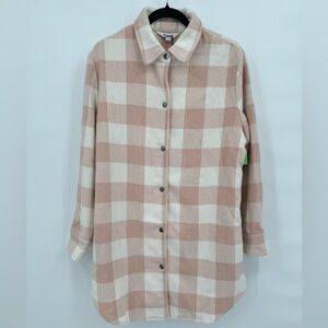 BB DAKOTA Eldridge Plaid Jacket In Alabaster Check‎ Size L Perfect for Fall